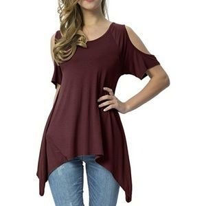 Women's Vogue Shoulder cut off fit and flare top